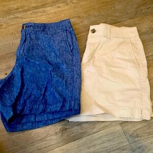 Old Navy Khaki/Blue Everyday Short Bonnimond Shorts Bundle GUC 6